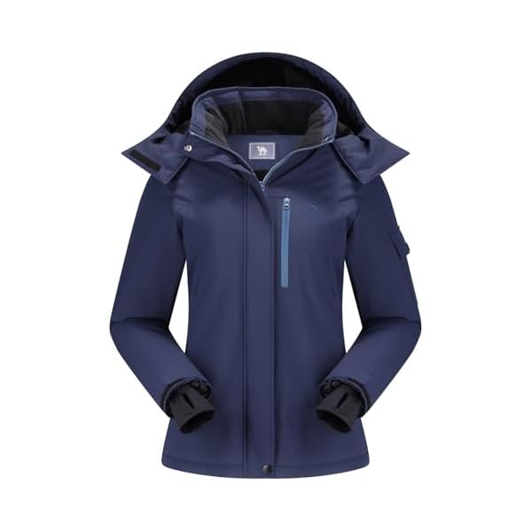 Women's Ski Jacket Waterproof Warm Coat Winter Fleece Snow Coat Hooded Snowboarding Jacket