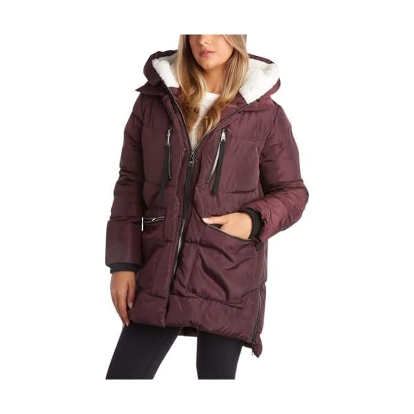 Womens Winter Coats - Midlength Parka Jackets for Women Insulated Quilted Puffer Jacket Womens Faux Sherpa Hood