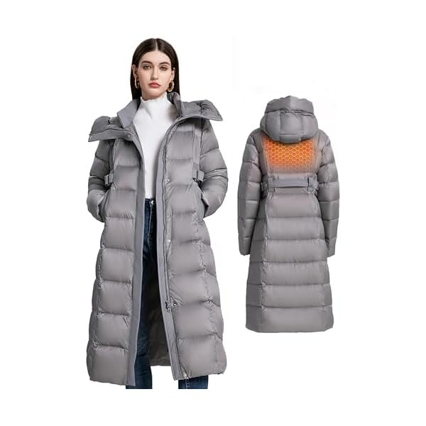 Women's Winter Full Length 800 Fill Duck Down Coat,Plus Size Long Puffer Jacket Parka for Ladies,Hooded,Thickened