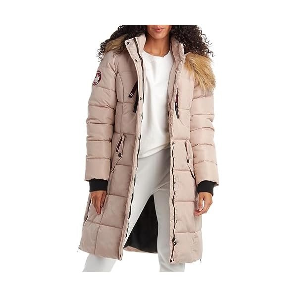 Womens Long Puffer Coat - Heavyweight Wind Water Resistant Faux Fur Hood Parka Winter Jackets for Women